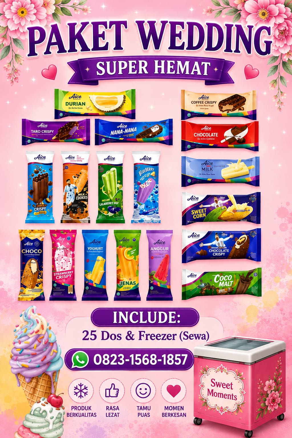 Paket Wedding Super Hemat Es Krim Stik AICE