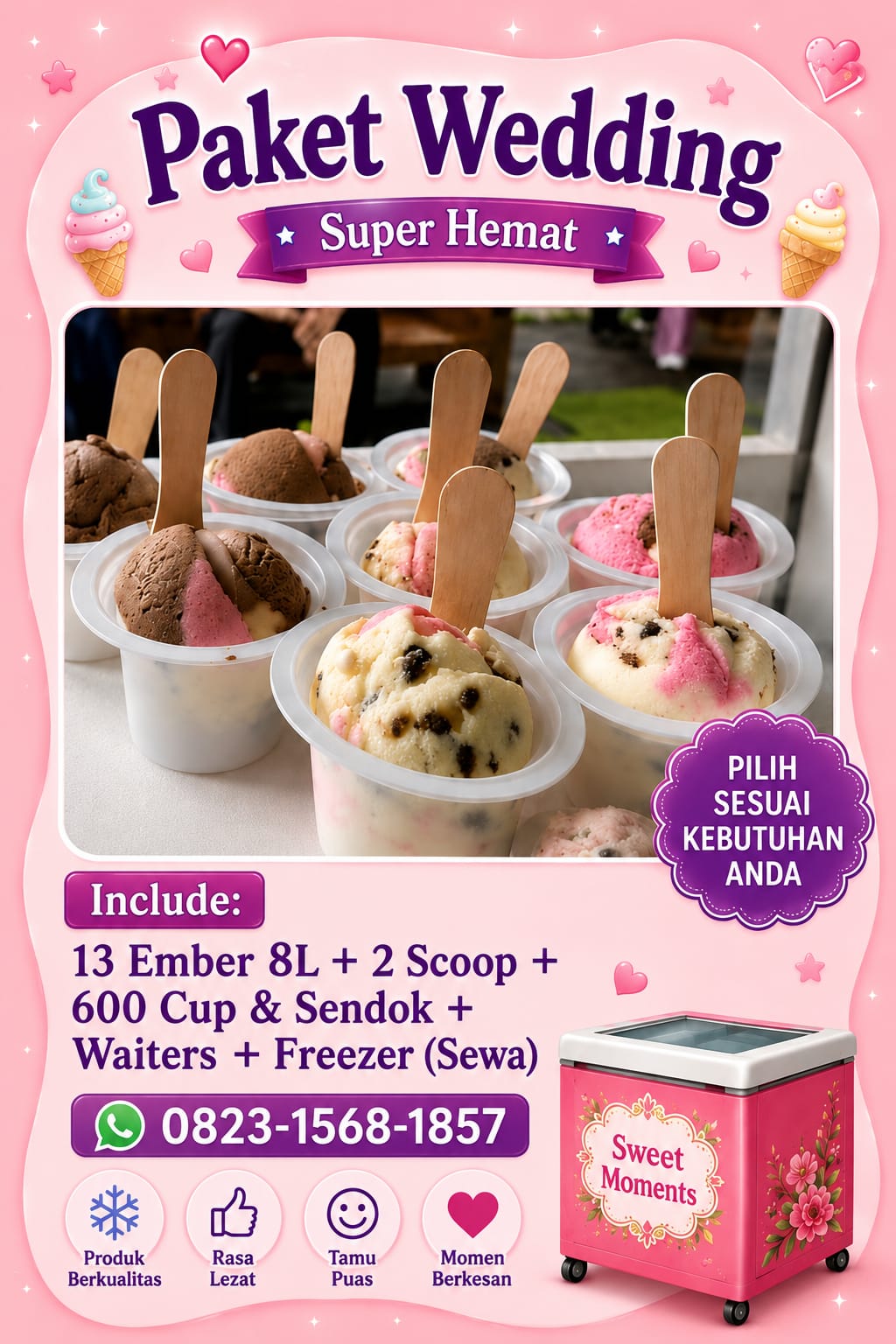 Paket Wedding Super Hemat Scoop Es Krim AICE